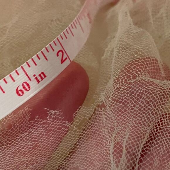 VTG Jessica McClintock Satin Tulle Dress, Embroidered, Flower Girl Dress, 10 - Picture 13 of 14